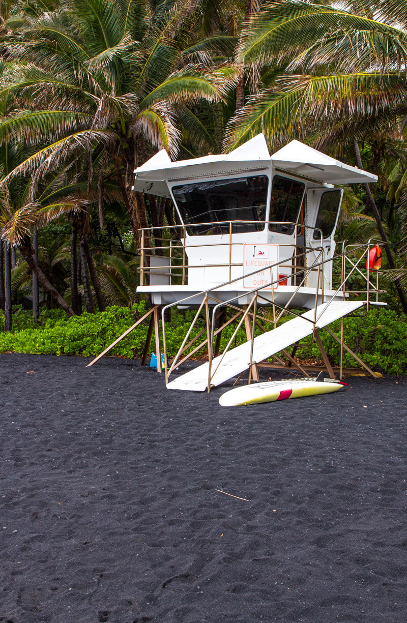 Punaluu Beach (Black Sand Beach) on the Big Island of Hawaii