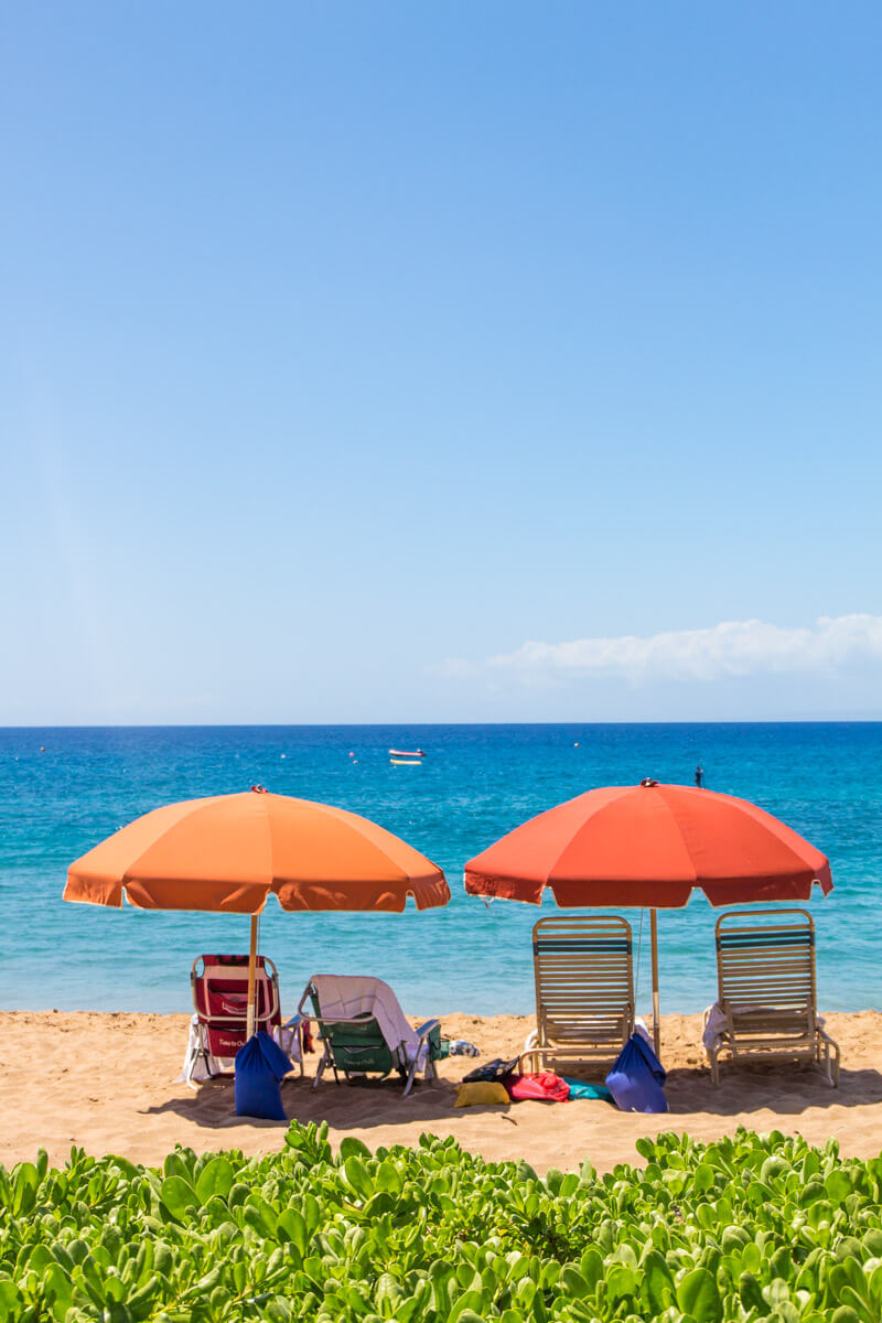 Kaanapali Beach on the island of Maui in Hawaii 