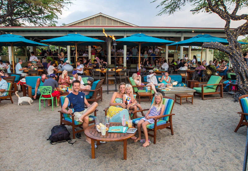 Sunset drinks at Lava Lava Beach Club, Waikoloa - Big Island Hawaii