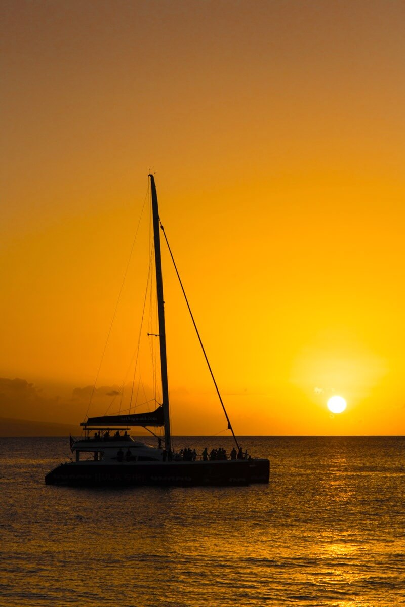 Sunset at Ka'anapali Beach in Maui, Hawaii