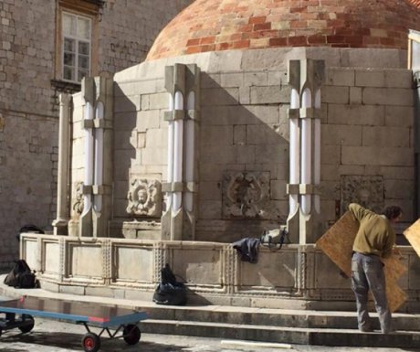 Onofrio's fountain during Star Wars VIII filming