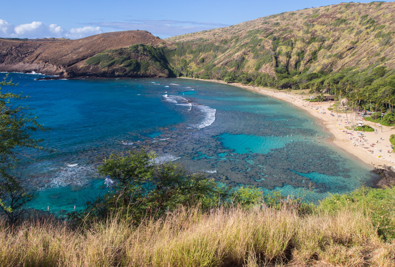 Snorkeling at Hanauma Bay - one of the best things to do in Hawaii with kids