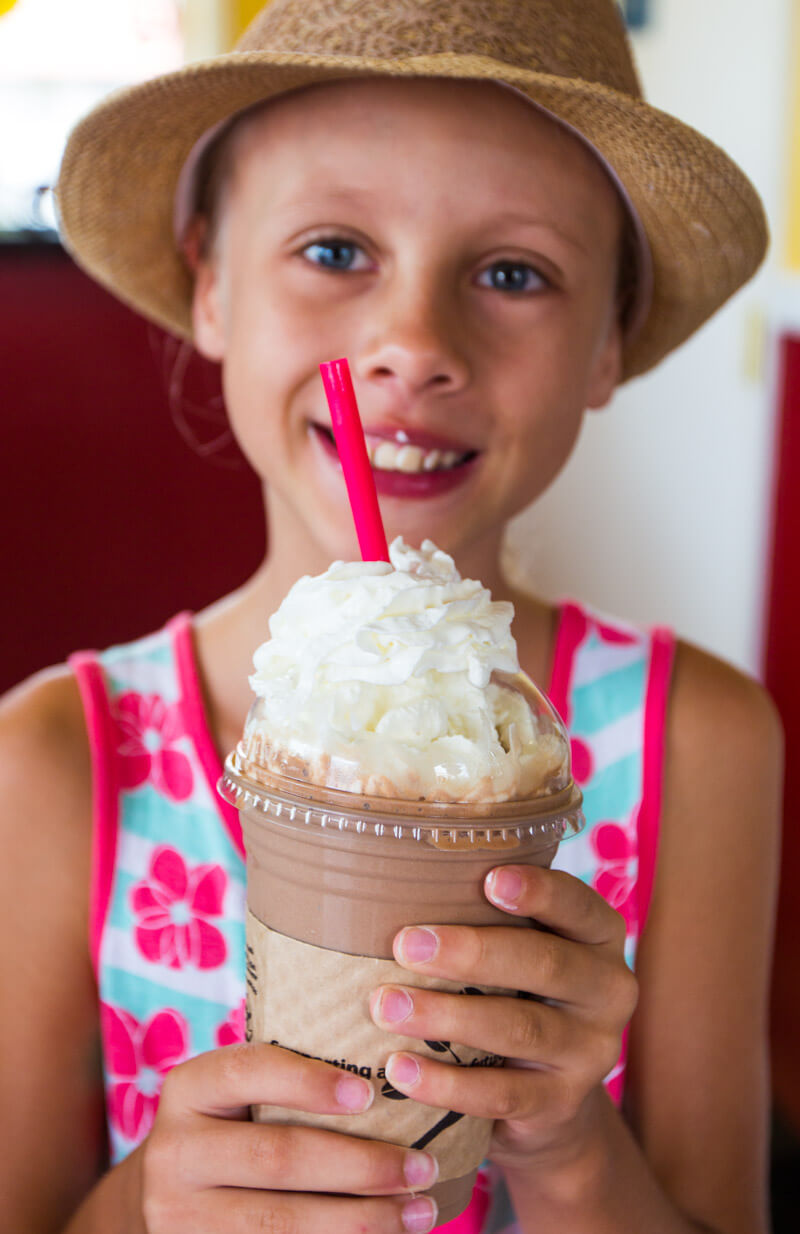 Awesome milkshakes at Just Cruising Coffee in the town of Hilo, Big Island Hawaii