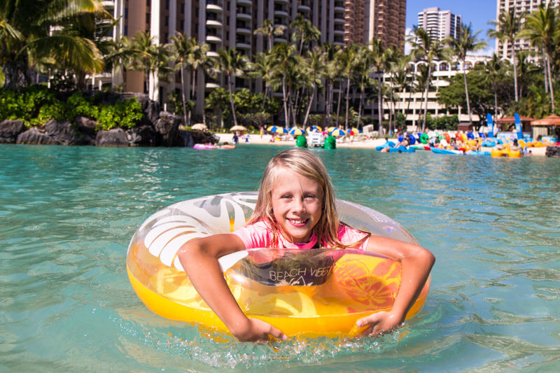 The lagoon at Hilton Hawaiian Village - one of the best things to do in Hawaii with kids