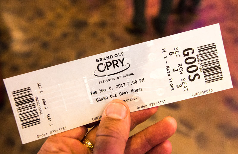 Tickets to the Grand Ole Opry Show in Nashville, Tennessee