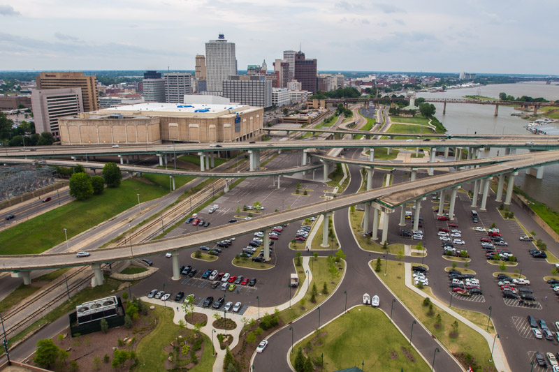 Memphis skyline seen from the Bass Pro Shop observation deck