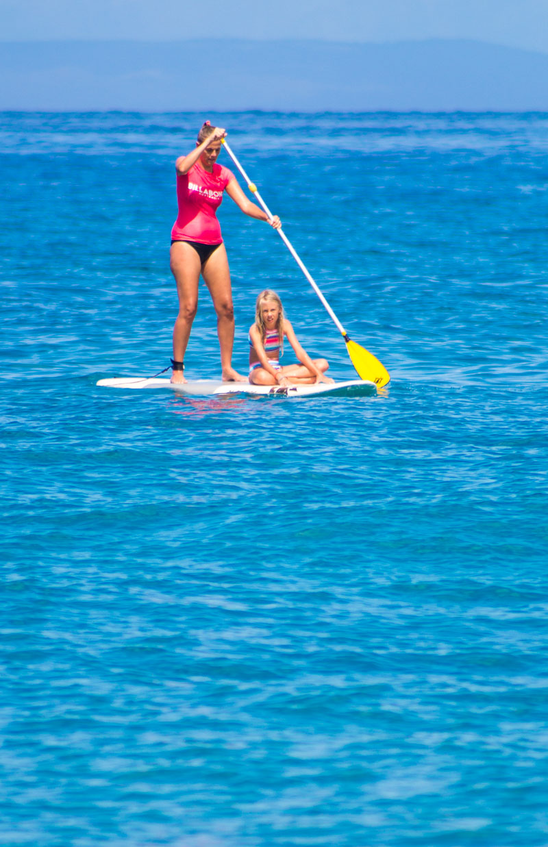 Stand up paddle boarding at Kaanapali Beach in Maui, Hawaii