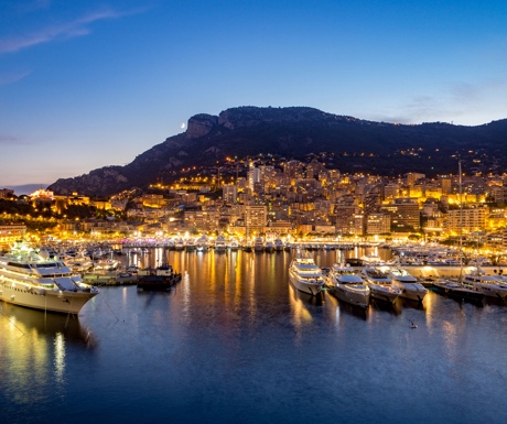 Yachts in Port Hercule, Monaco