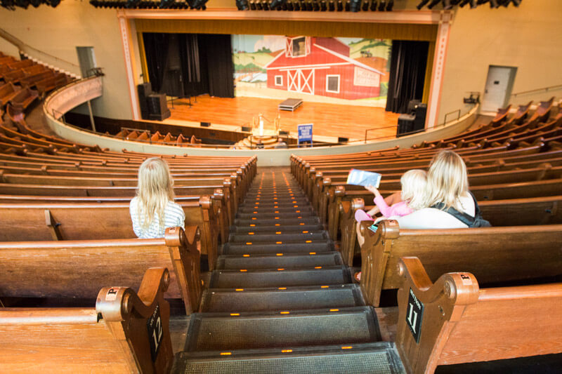 On tour at the Ryman Auditorium in Nashville, Tennessee