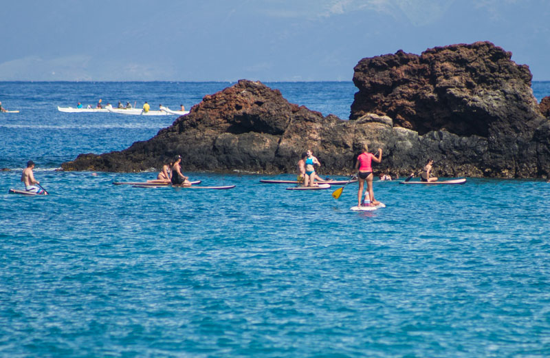 Stand up paddle boarding at Black Rock, Maui