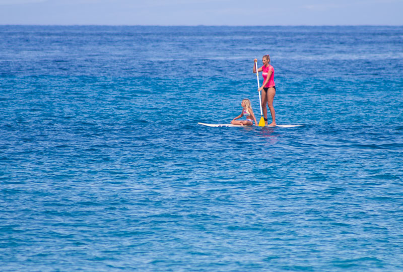 Stand up paddle boarding at Kaanapali Beach, Maui