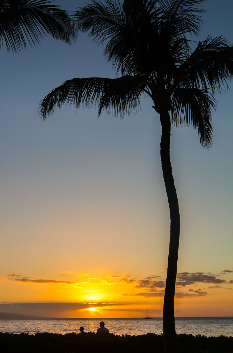 Sunset in Kaanapali Beach in Maui, Hawaii