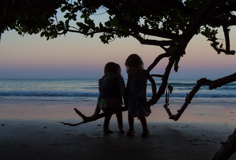 Sunset on Cape Tribulation Beach - Raintree Rainforest, Queensland, Australia