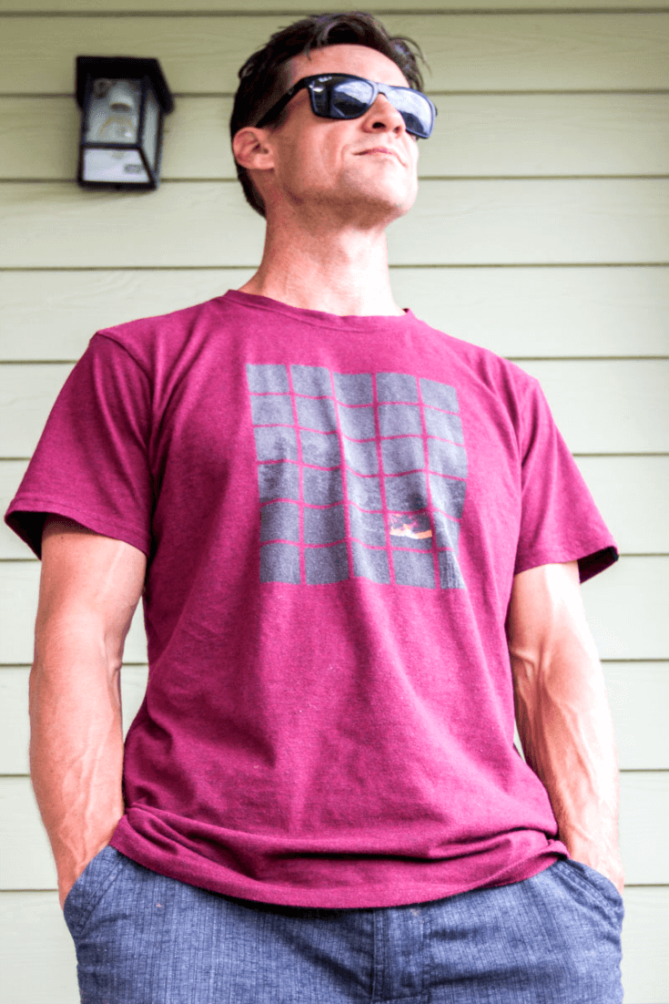 I like going off the grid when I travel as much as possible and I love this off the grid t-shirt, made from lightweight organic cotton. My color is raisin but also comes in emerald water. 