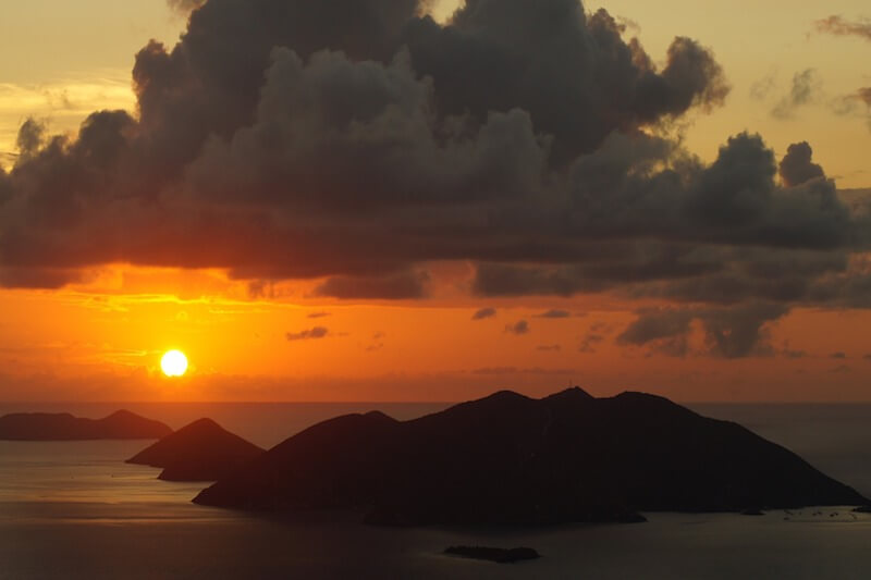 British Virgin Islands sunset view