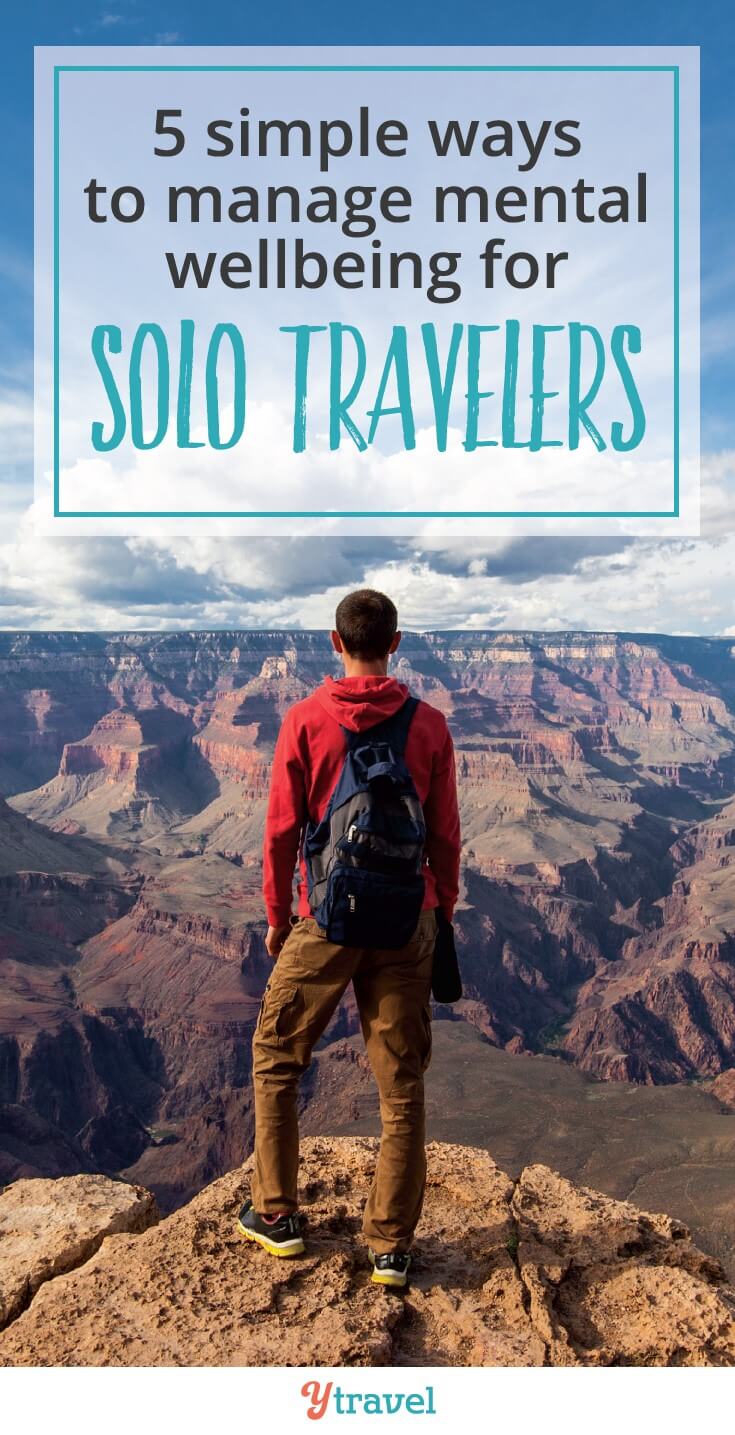 Suffer from anxiety? Worried about being alone when you travel? Here are 5 ways to manage your mental wellbeing as a solo traveller so you can feel great and create amazing memories #wellbeing #mentalhealth #traveltips #solotravel