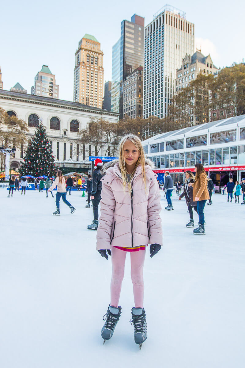 Ice skating at Bryant Park New York at Christmas