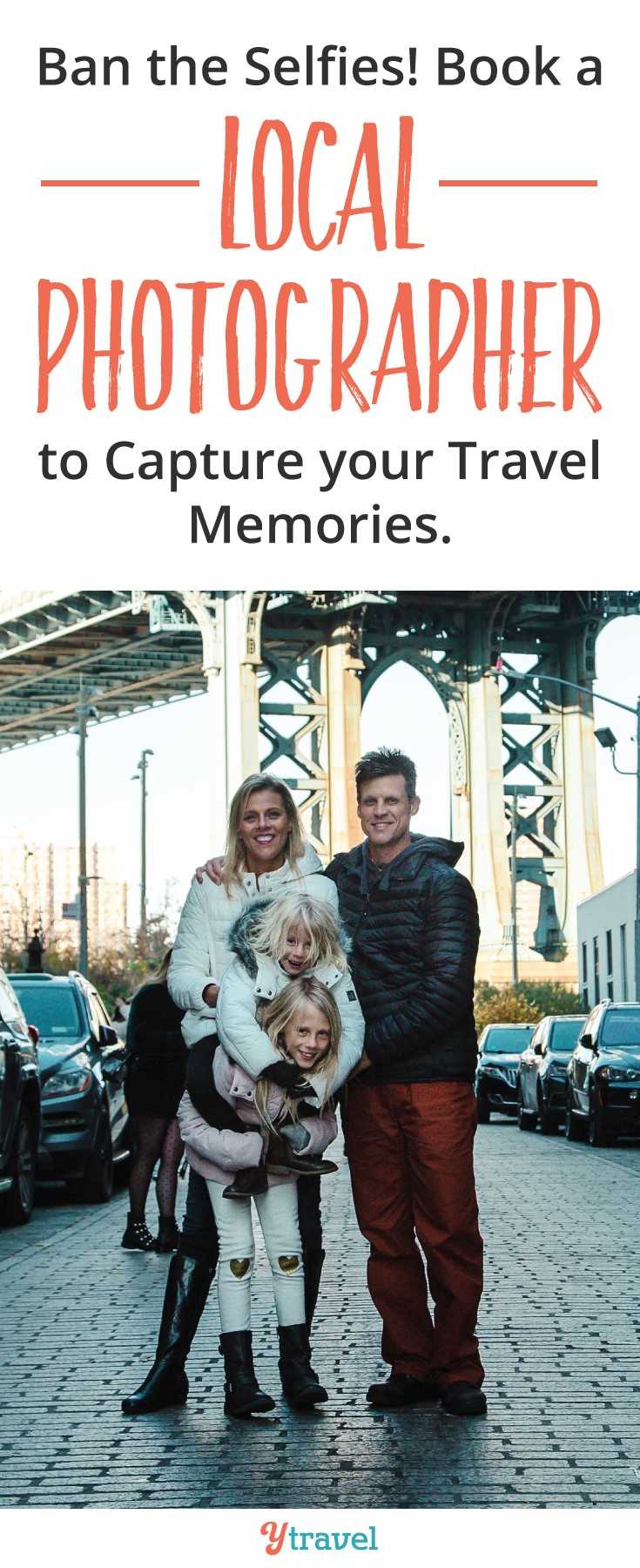 Book a local photographer to record your holiday memories. We experienced a local photography session with Wanderloud in New York City. I love looking at these professional photos of our travel memories now. It's a worthwhile experience. Read the post to learn more about how it works.