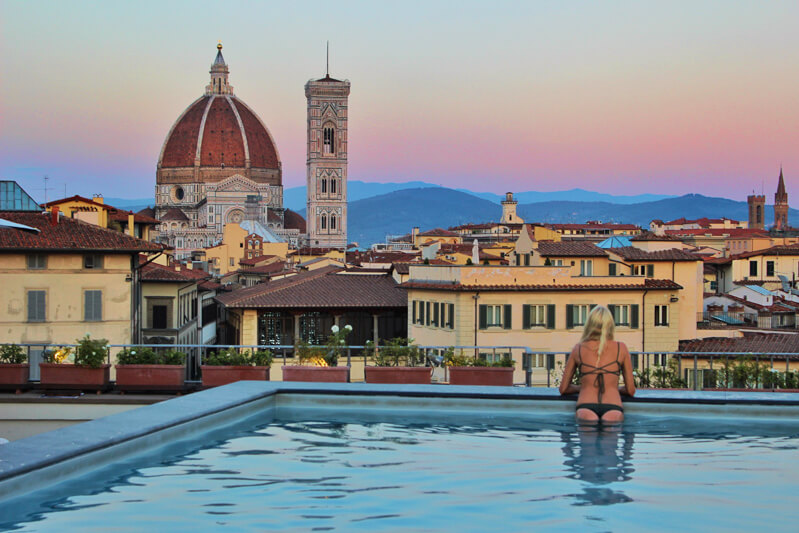 Duomo Italy - view from the Grand Minerva Hotel pool 