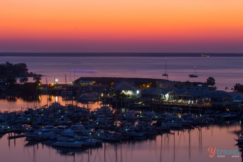 Sunset in Darwin, Australia - seen from our apartment in Cullen Bay