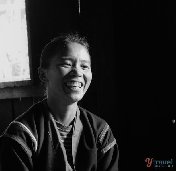 Akha hill tribewoman laughing