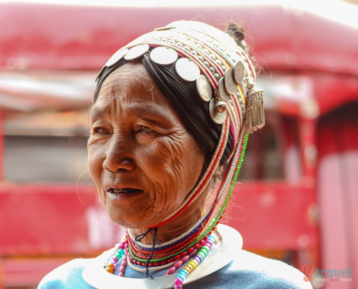 elderly Akha hill tribe woman