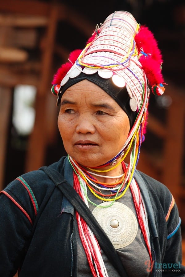 akha woman in headdress