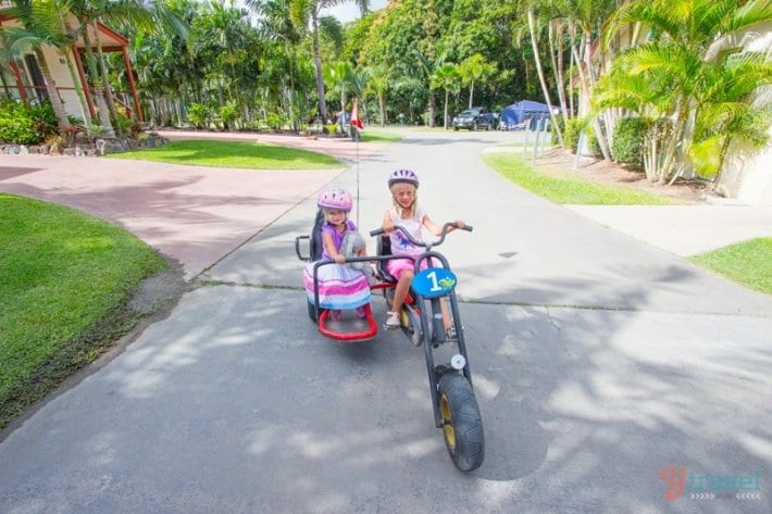 kids cycling around on bikes