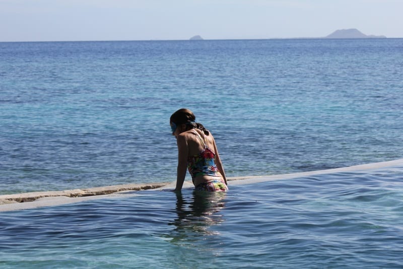 girl in swimming pool