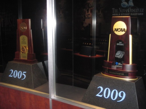 UNC basketball NCAA trophies