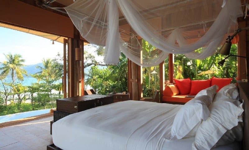 luxury room of Soneva Kiri facing the ocean