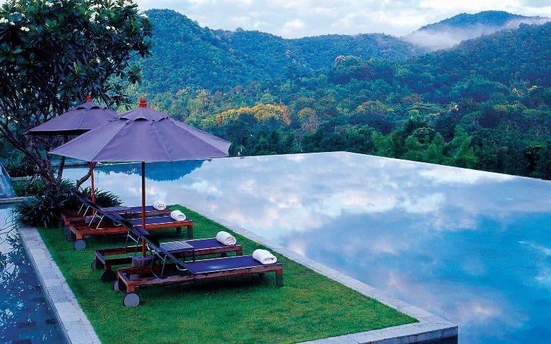 lux pool of Veranda resort and spa Chiang Mai overlooking forest