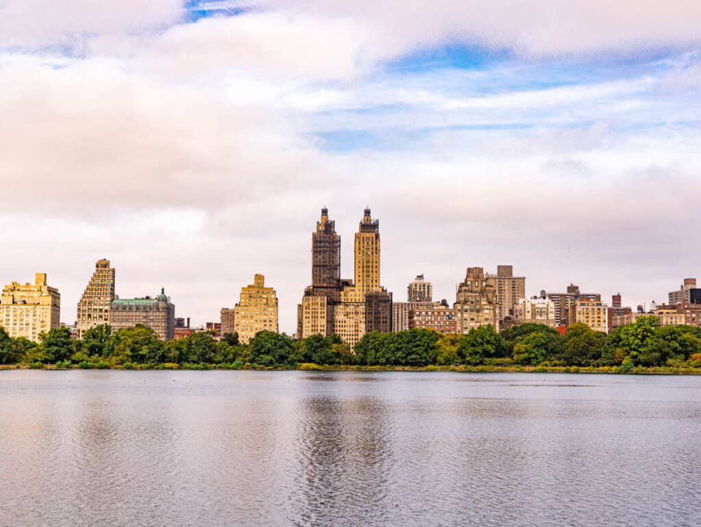 view of new york upper west side skyline from central park