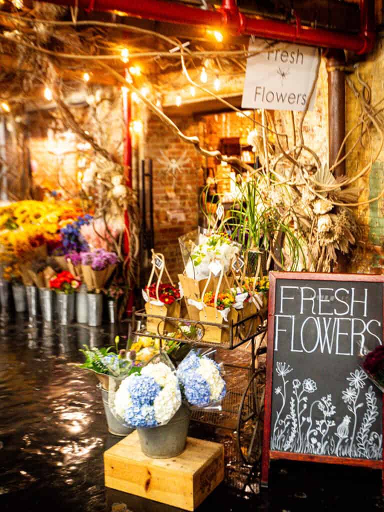 flower stall in chelsea markets