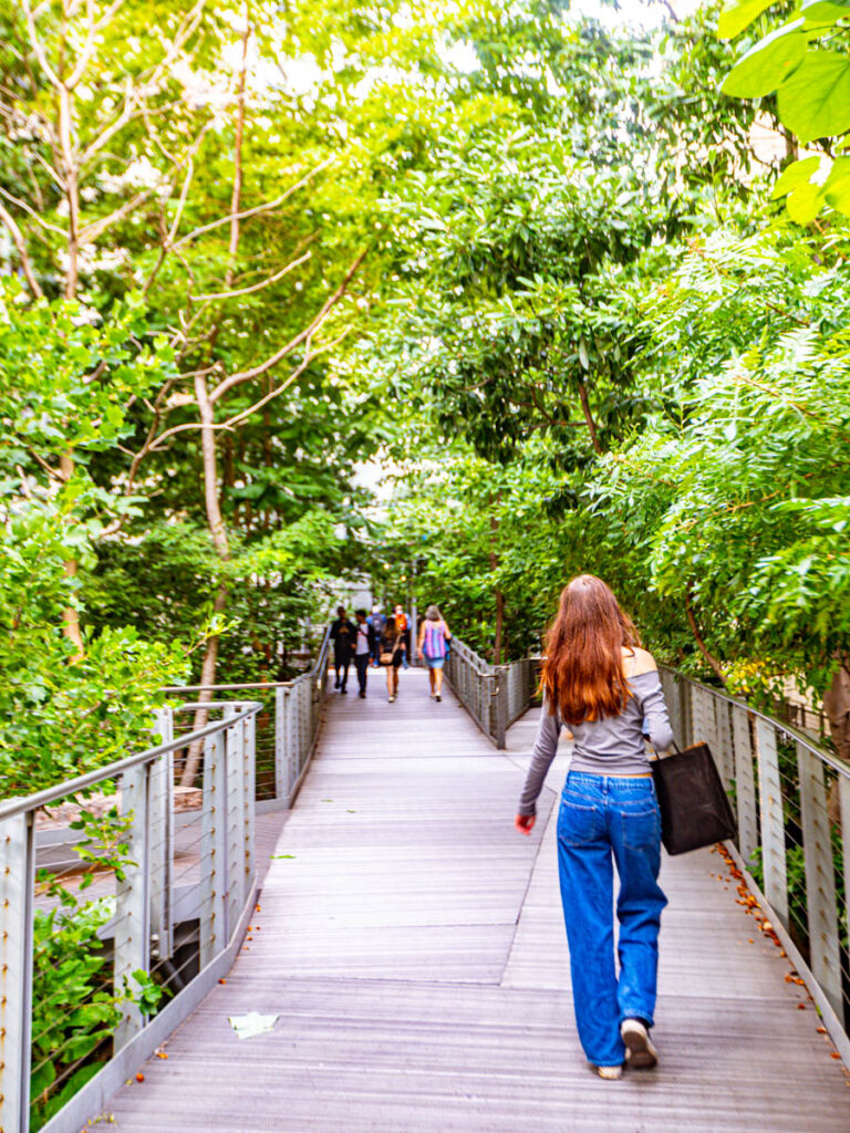 girl walking on the highline