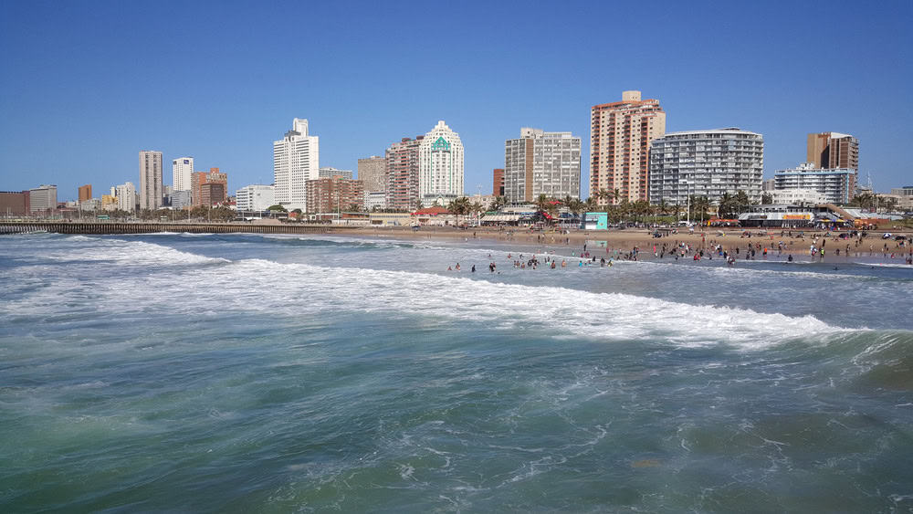 Beach of Durban, a coastal city in eastern South Africa