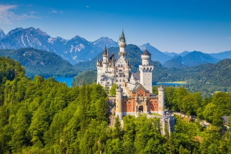 German castle in the mountains