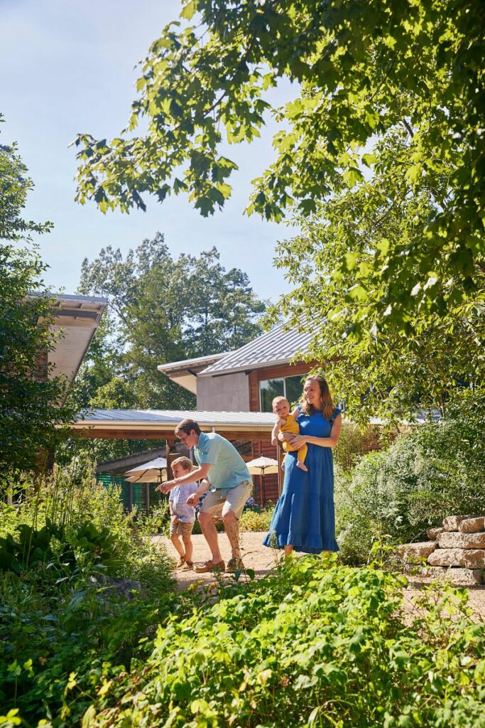 family strolling through nc botanical gardens chapel hill