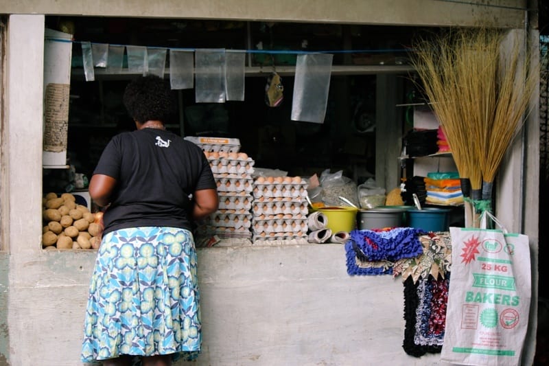 woman at egg market stall