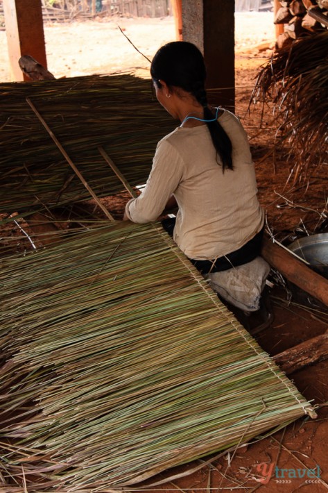 weaving grass hill tribe people Thailand