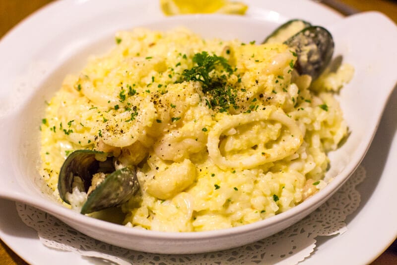 Seafood Risotto at the Casa Mia Italian Restaurant in Ipswich, Queensland