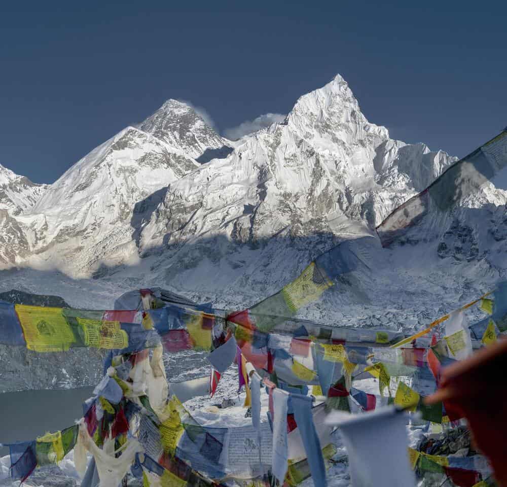 Everest and Nuptse summits. 