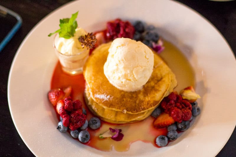 Lemon and ricotta pancakes at Fourth Child Cafe in Ipwsich, Queensland