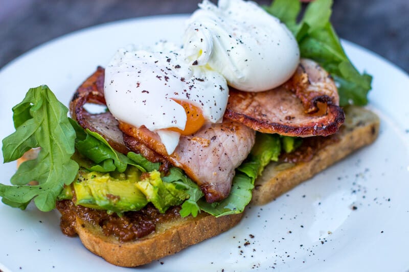 bacon avocado egg toast