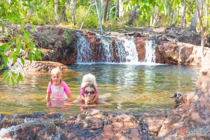 family swimming Buley Rockhole -