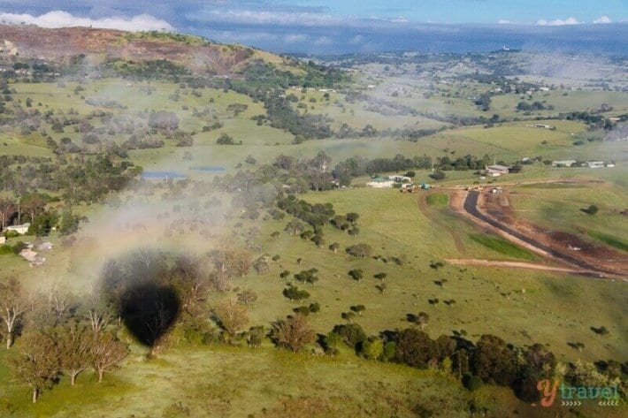 view ofr Fassifern Valley from hot air balloon