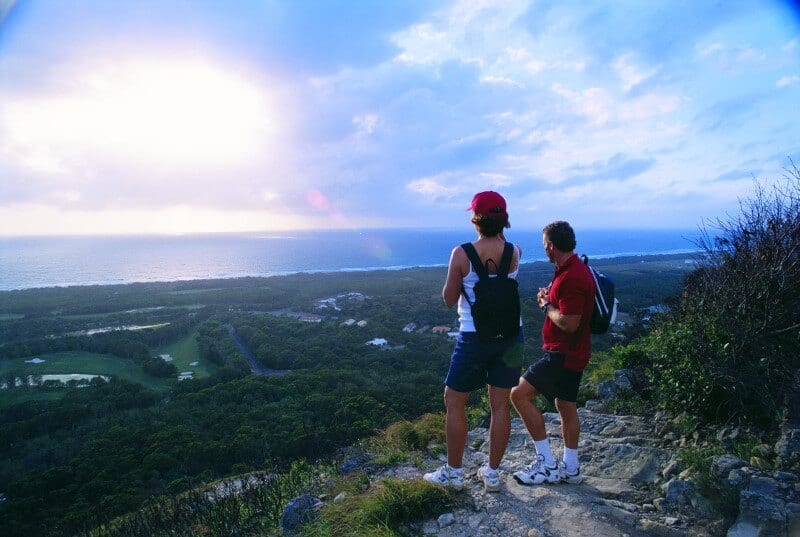 people hiking Mt Coolum