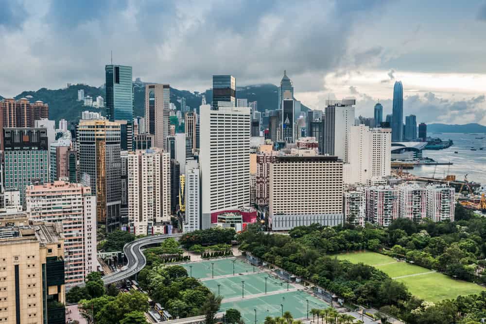 View of Victoria Park in Hong Kong