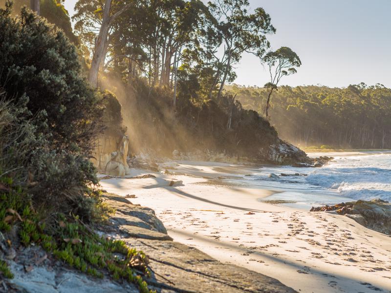 The beach at Resolution Creek in Adventure Bay, Bruny Island, Tasmania