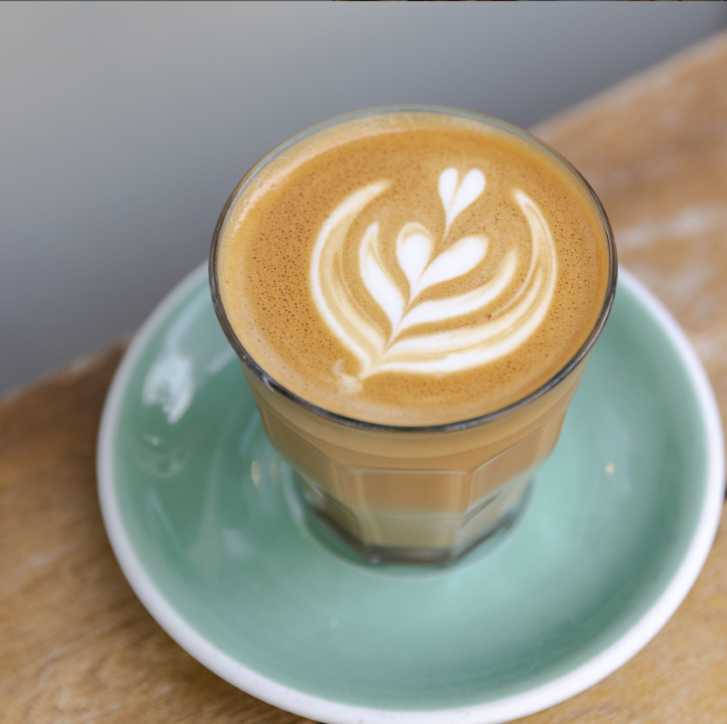 flat white on table